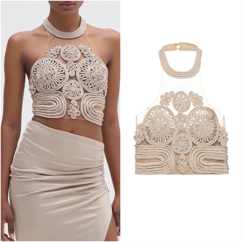 NWT PatBO TOP CROPPED DUNE JERSEY BEGE $725 10